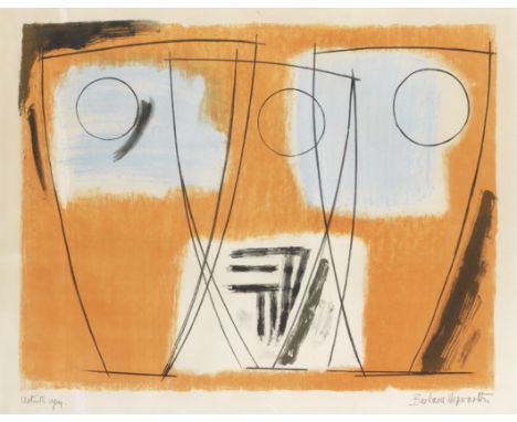 Barbara Hepworth (British, 1903-1975)Three Forms signed and inscribed 'artists copy' in pencillithograph in colours, 1969, on