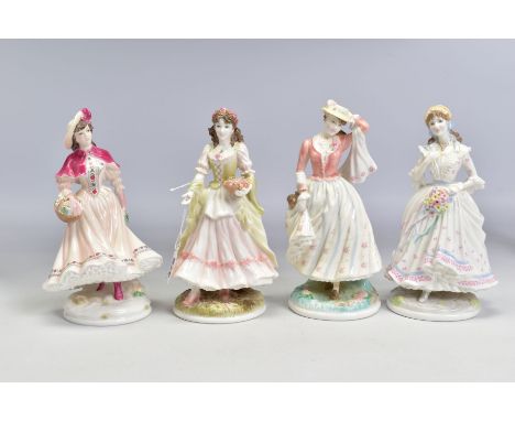 FOUR ROYAL WORCESTER LIMITED EDITION FIGURES FROM FESTIVE COUNTRY DAYS COLLECTION, comprising 'The Queen of the May' No.334/9