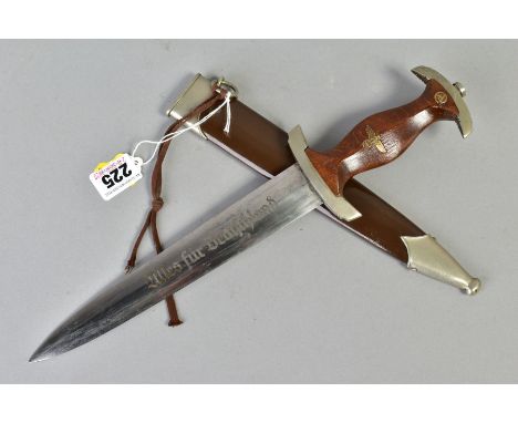 A GERMAN FULL 'ERNST ROHM' S A DAGGER, which has received the 'lazy grind' treatment in that the name of Ernst Rohm (founder 