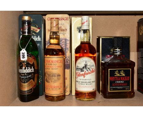 FOUR BOTTLES OF SCOTCH WHISKY, comprising one Glenmorangie 10 year old Single Highland Malt Scotch Whisky 40% vol. 70cl in pr