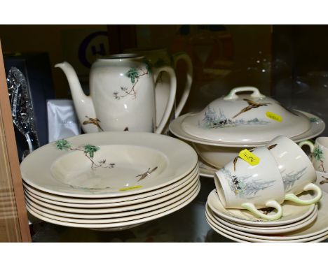 ROYAL DOULTON  'THE COPPICE' PART DINNER WARES, D5803, to include two tureens, two coffee pots (missing lids and one chipped 