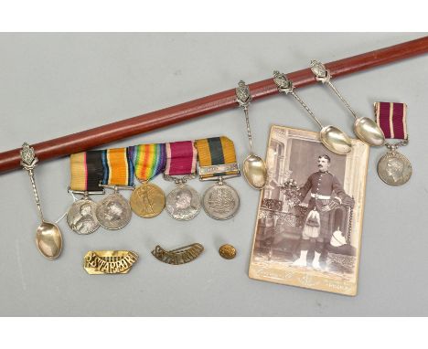 A SIGNIFICANT AND UNIQUE GROUP OF SIX MEDALS, to a soldier who served in the 2st Battalion, North Staffordshire Regiment, in 