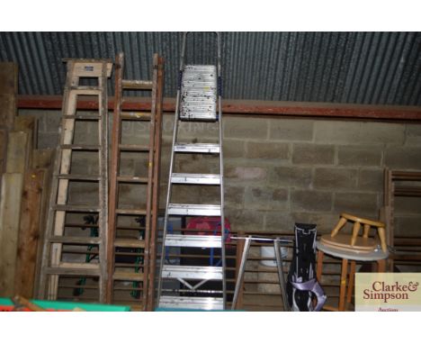 An aluminium step ladder