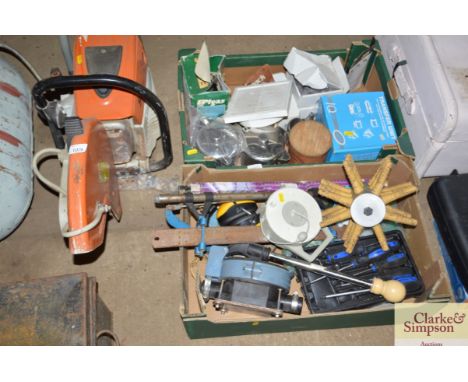 Two boxes of tools and sundry items