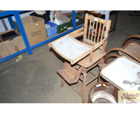 A vintage metamorphic high chair