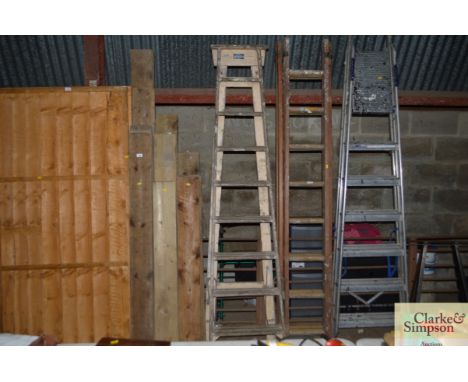 A wooden step ladder