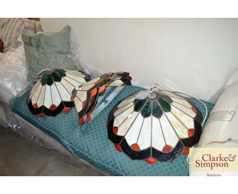 Two pairs of Tiffany style light shades