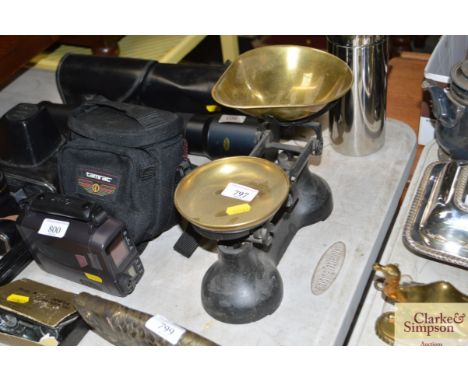 A set of kitchen scales