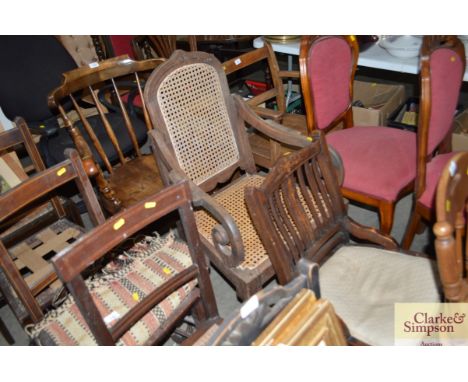 A mahogany stick back armchair