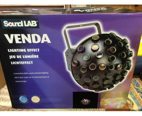 SOUND LAB LIGHTING EFFECT DISCO BALL WITH COLOURED LIGHTS, BOX AS NEW