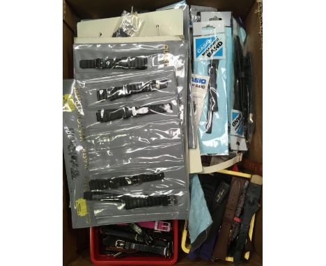 SMALL CARTON OF MISC LADIES &amp; GENTS WATCH STRAPS BY CASIO, DARLENA &amp; OTHER MAKES