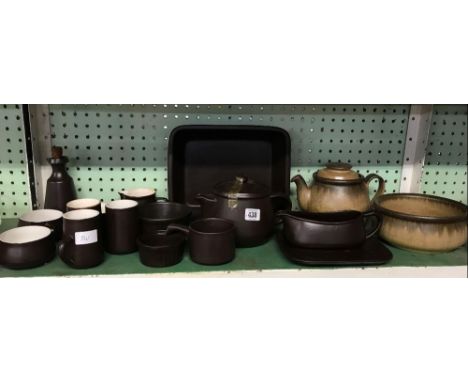 SHELF OF DENBY &amp; HONITON WARE CHINAWARE