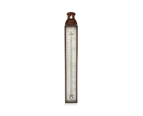 A Joseph Somalvico thermometer, English, early 19th century,signed Josph Somalvico, London,  with mercury capillary tube and 