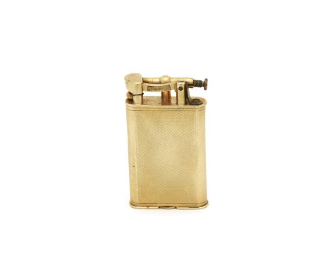 DUNHILL: A 9 carat gold lighterAlfred Dunhill, London 1934, patent number 143752'Unique Long Wafer', engine-turned decoration