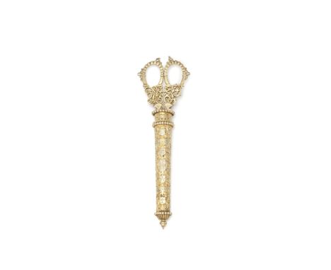 Shipping and Railway interest: a pair of Edwardian silver-gilt ceremonial scissorsWright &amp; Davies, London 1901 Used to la