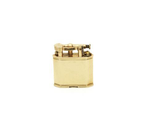 DUNHILL: A 9 carat gold 'Unique pattern hexagonal/bevelled' lighterAlfred Dunhill, London 1931, patent numbered 143752Plain s