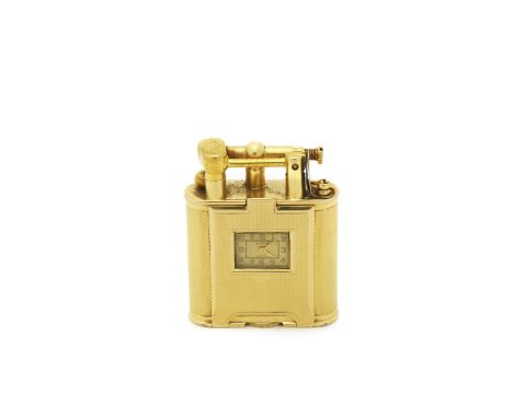 DUNHILL: An 18 carat gold 'Unique B pattern watch' lighterAlfred Dunhill, London 1926, patent numbered 143752Engine-turned, t