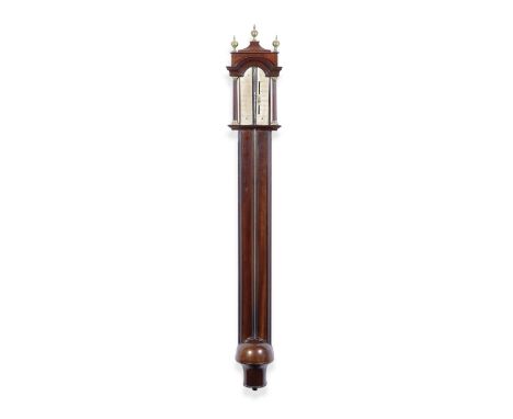 A Francis Watkins mahogany stick barometer,  English, circa 1780,with silvered brass scale signed F. Watkins London, the maho