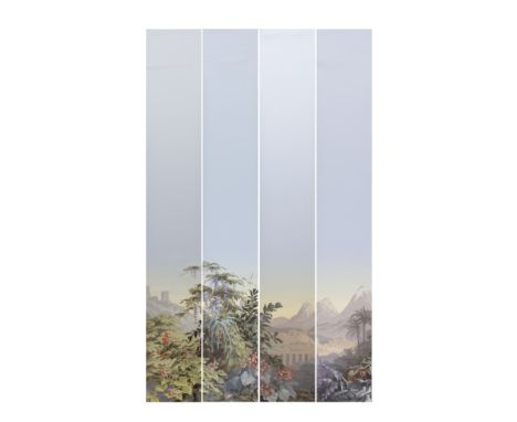 A part set of Zuber 'Eldorado' block printed scenic wallpaperprobably first half 20th centurythe rolls with mountainous citys
