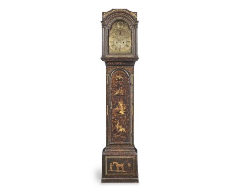 An mid 18th century and later simulated tortoiseshell and gilt Chinoiserie japanned longcase clockthe dial signed Thomas Shep