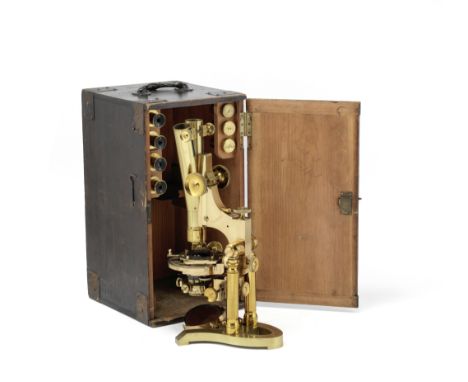 A large Ross compound binocular microscope, English, 1880's,signed Ross London No. 5352, the Ross-Zentmayer type stand with f