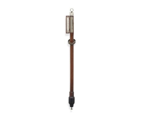 A Thomas Jones mahogany marine barometer, English,  early 19th century,signed Thomas Jones, Charing Cross London,  the mahoga