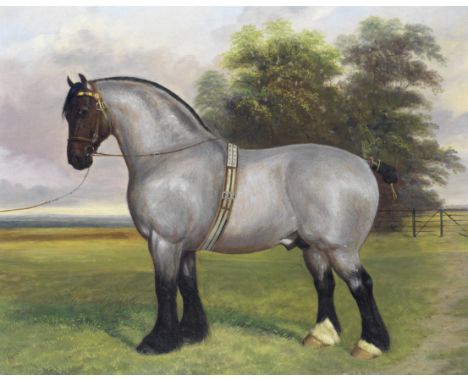 Circle of Herbert St. John Jones (British, 1870-1939)Portrait of a heavy horse   oil on canvas50.8 x 61cm (20 x 24in).