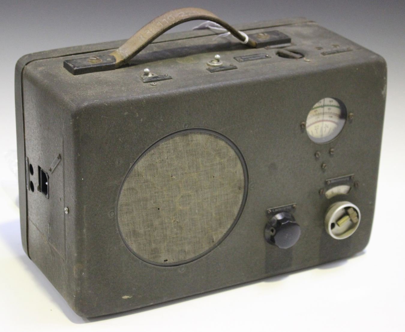 A Second World War period German radio receiver, finished in crackle ...