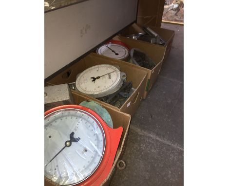 4 Boxes Salter scales and spare parts 