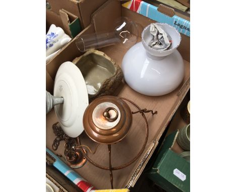 Box with hanging oil lamp etc. 