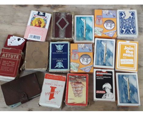 A box of vintage playing cards. 