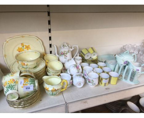 Three china teasets and some Carltonware 
