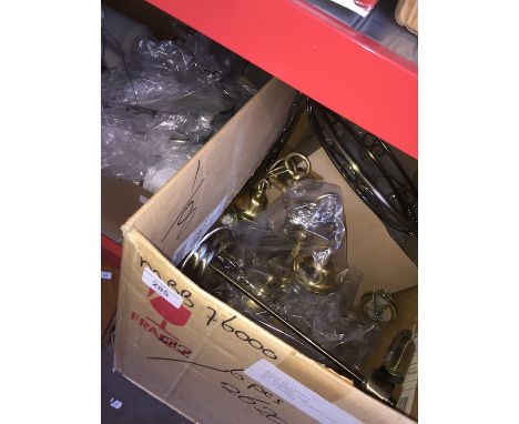 A box of light fittings, wall and ceiling 