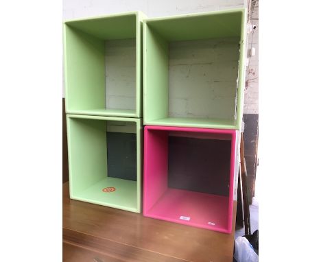 Painted cubby hole shelf units 