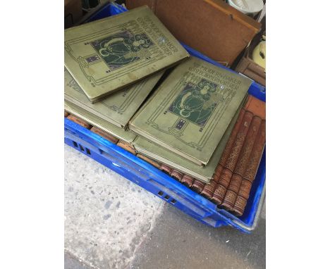 A box of books including Cassell's Cyclopedia of Mechanics, King's Bench Division Law Reportsm 1927, The Modern Baker... etc.