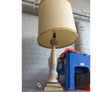 A pottery table lamp. 