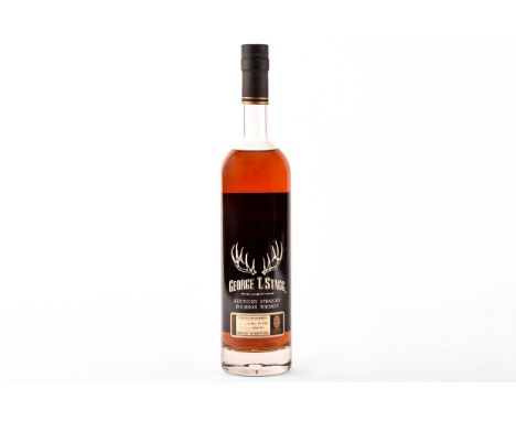 A bottle of George T. Stagg limited edition Kentucky straight bourbon whiskey, distilled, aged and bottled by Buffalo Trace D