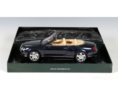 Minichamps 1/18 Scale Diecast Bentley Continental GTC Dark Sapphire, boxed.