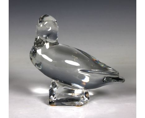 A La-tour D'argent Baccarat crystal figure of a duck, L. 14cm, H. 12cm.,