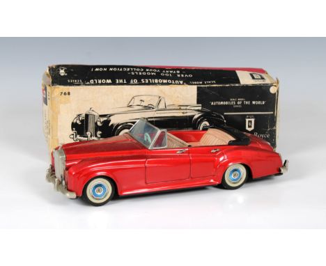 Bandai 768 (Japanese) -  Automobiles Of The World Rolls Royce Silver Cloud Convertible, friction driven, metallic red, tin pr