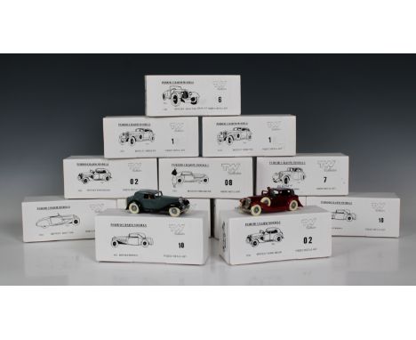 TW Collection - Twelve (12) Period Charm Models (white metal) Bentley cars, comprising of 2 x 1933 Sedanca; 2 x 1934 Streamli