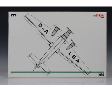 A Marklin Metall model Junkers 52 aircraft, No.1980, in original box, 39.5 x 59.5cm. x 17.5cm.