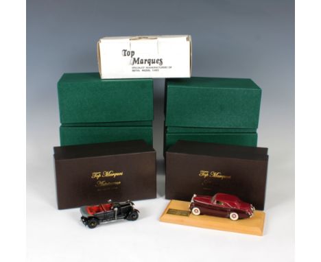 Top Marques / Max's Models 1/43rd scale white metal factory hand built model car group, to include Rolls-Royce 2 door Limousi