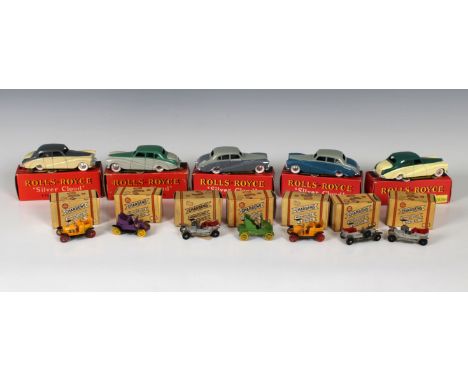 Quiralu toys - Five boxed Rolls-Royce Silver Cloud, in five different two-tone colourways, together with seven boxed Charbens