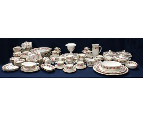 A Royal Worcester part dinner and tea service in the 'Royal Garden' pattern, comprising of over 150 pieces, to include covere