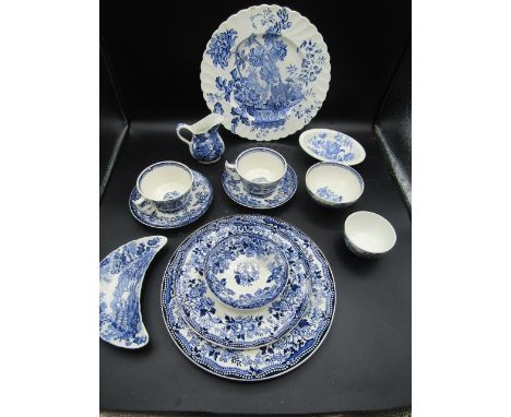 Clarice Cliff transfer table wares in blue