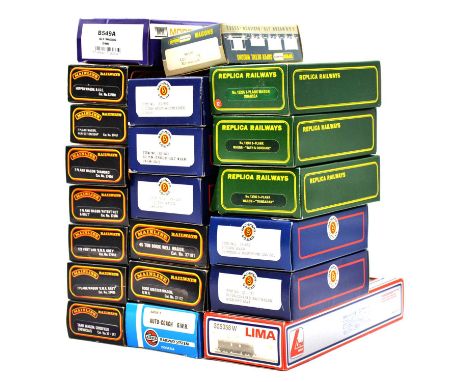 Twenty-nine OO gauge model railway freight cars, including Wrenn ref. W5000 J.Bly and Co coal wagon; Bachmann ref. 33-051 5-p