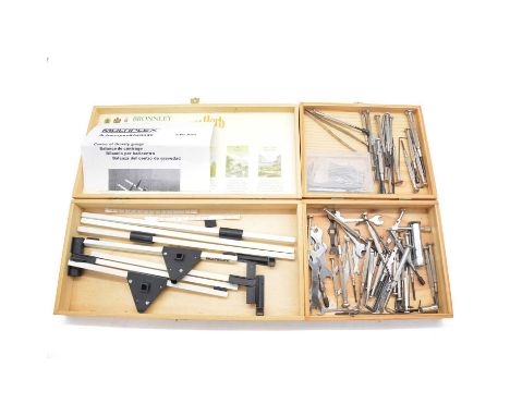 Two trays of modellers tools and equipment, including a multiplex centre of gravity gauge, with instructionsQty: 2 trays