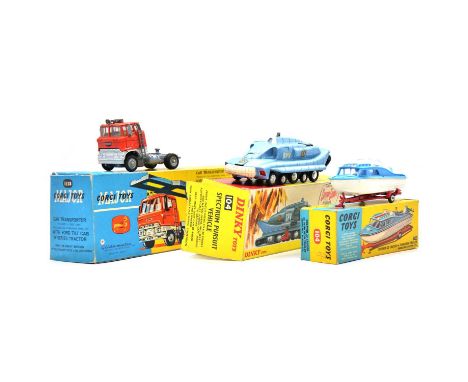 Corgi Toys and Dinky Toys die-cast model vehicles, three including Dinky ref. 104 Captain Scarlet 'Spectrum pursuit vehicle',