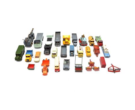 A tray of die-cast model vehicles, including Corgi, Spot-on, Matchbox, Dinky and others